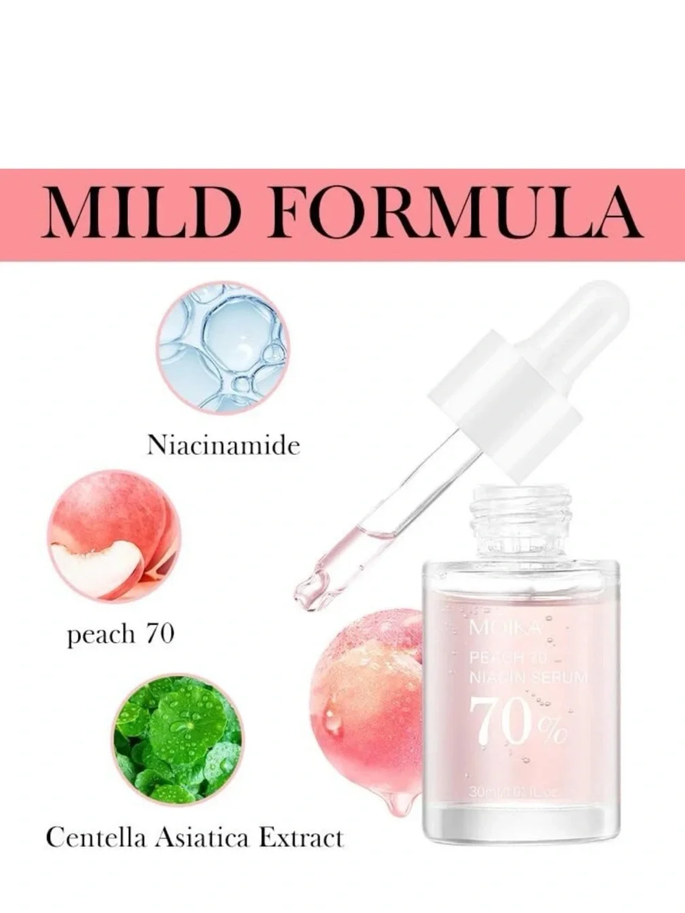 2Pcs Peach 70 Niacin Serum - Pink Hydrating Face Serum